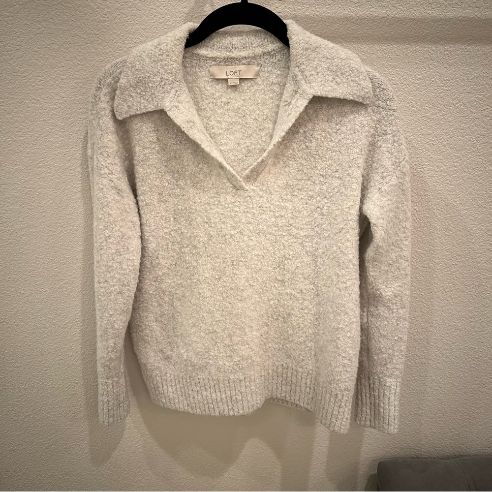 LOFT V- Neck Collared Sweater